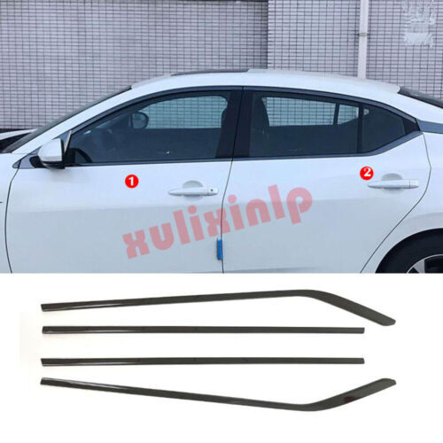 Black Chrome Window Bottom Strips Cover Trim S.Steel for Nissan Sentra 2020-2023