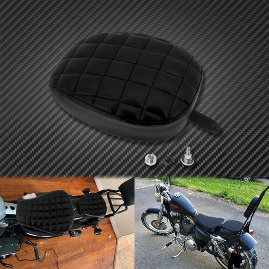 Black Rear Passenger Pillion Pad for Seat Fit for Harley Sportster 48 72 2010-2015 Q