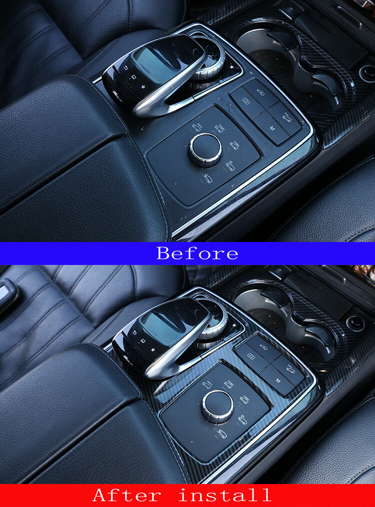 Carbon fiber center console gear shift cover trim suitable for GLE GLS 2016 - 2019 n