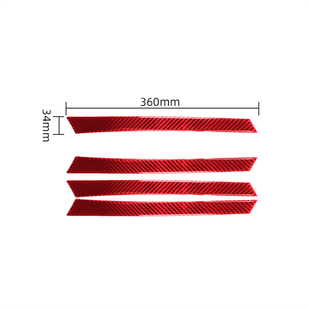 4¡ÁRed Carbon Fiber Interior Door Panel Decor Cover For Toyot@ Highlander 2008-13