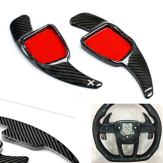 2x Carbon Fiber Steering Wheel Shift Paddle Fit for Audi A3/4/5 S3/4 Q2/5/7 TT DSG