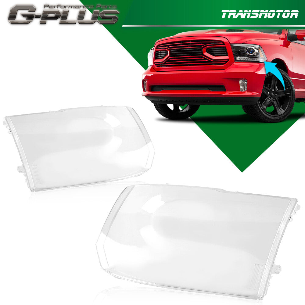 Fits 2009 - 2018 for Ram 1500 2500 3500 Headlight Replacement Lens Clear - v