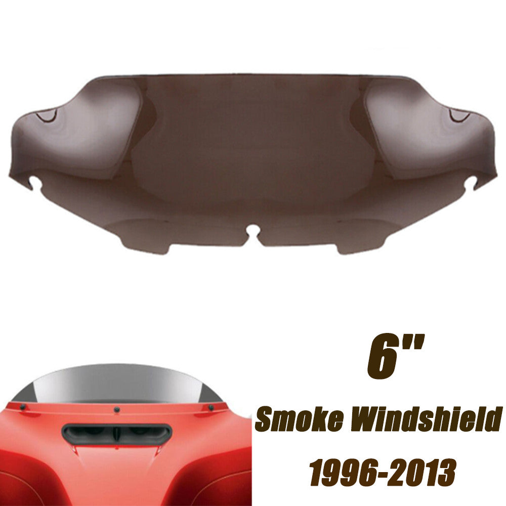 6-inch wave windshield, smoked windshield suitable for Harley Touring Glide 1996-2013- n