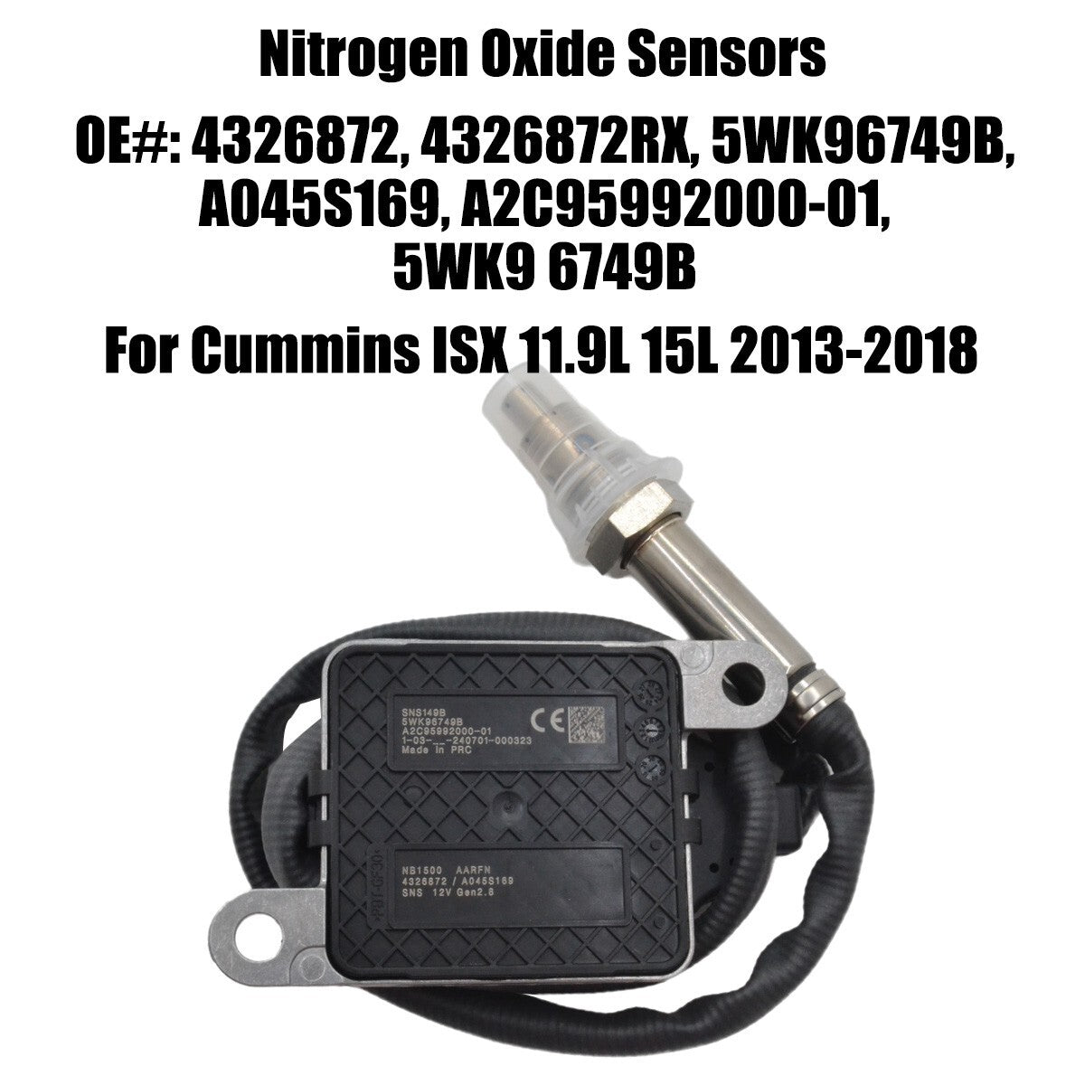 Nitrogen oxide sensor 5WK96749B suitable for ISX 11.9L 15L 2013-2018 Q