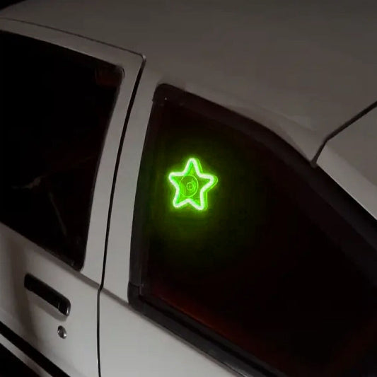 Green Star Auto Car Ambient Light Car Side Rear Window Led Flashing Light