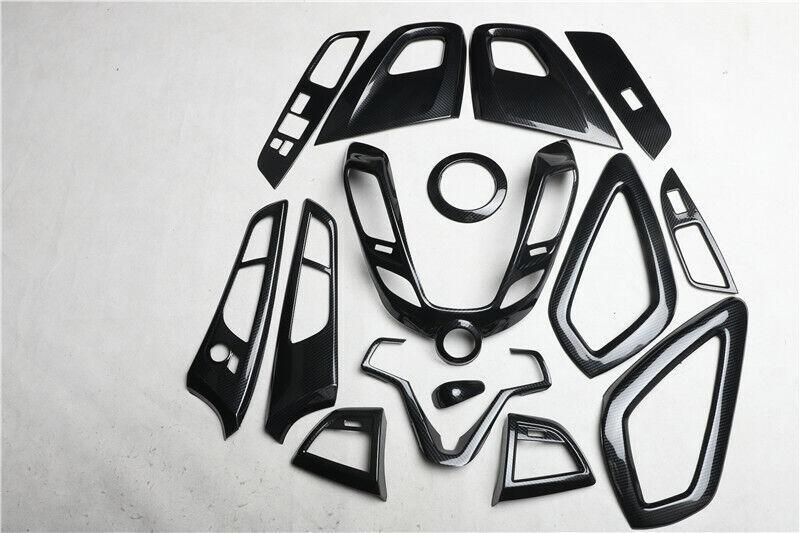 for Hyundai for Veloster 12-17 Carbon Fiber Full Interior Trim Dashboard Door Cover
