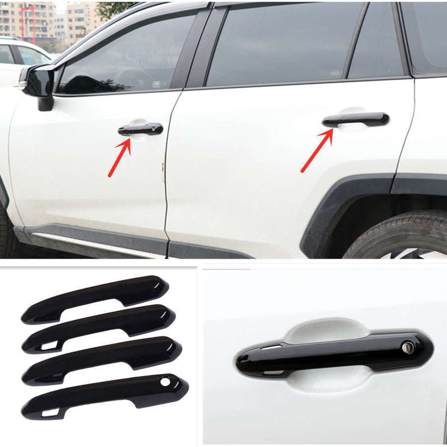 Bright black Car Door Handles Cover molding Trim 20-22 For Toyot@a Highlander B n