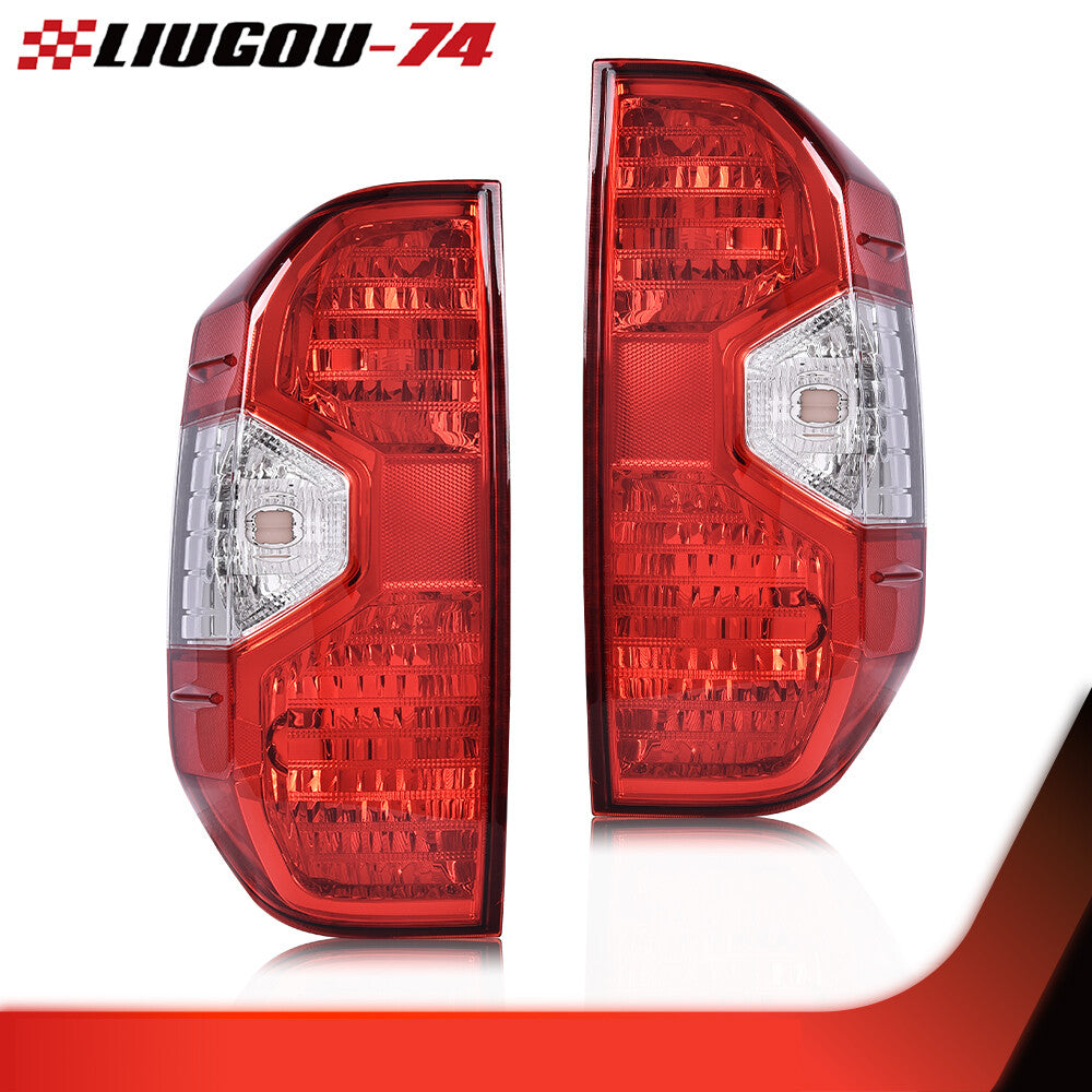 1 pair of red rear tail light brake light assembly fits 2014-2021 for Tundra - v