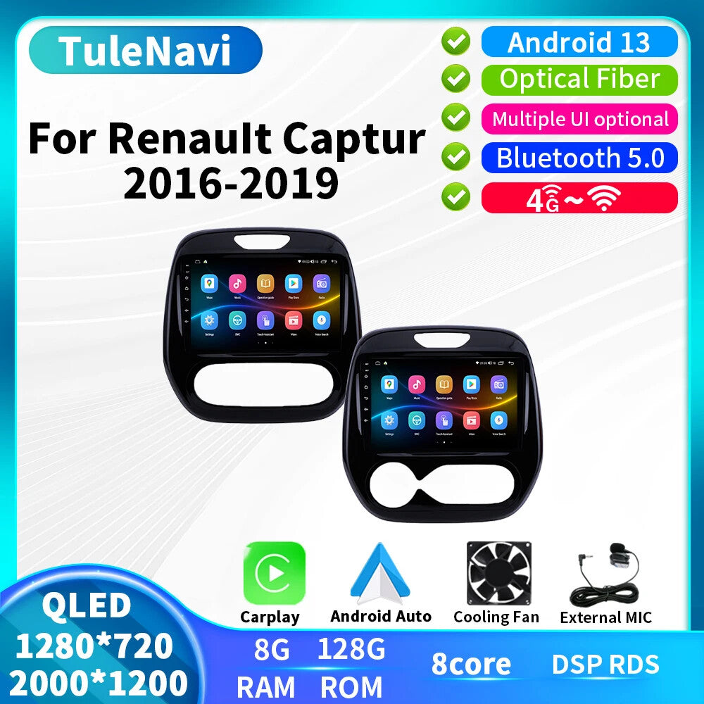 for Renault Captur Kaptur 2016-19 Car Radio GPS Carplay Multimedia Video Player