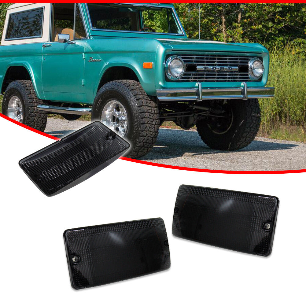 Suitable for Mustang 1969-1977 smoked front grill left/right turn signal lampshade- v