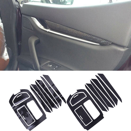 Door Panel Gear Shift Box Covers Trim Sticker Fit for Maserati Ghibli 2014-17