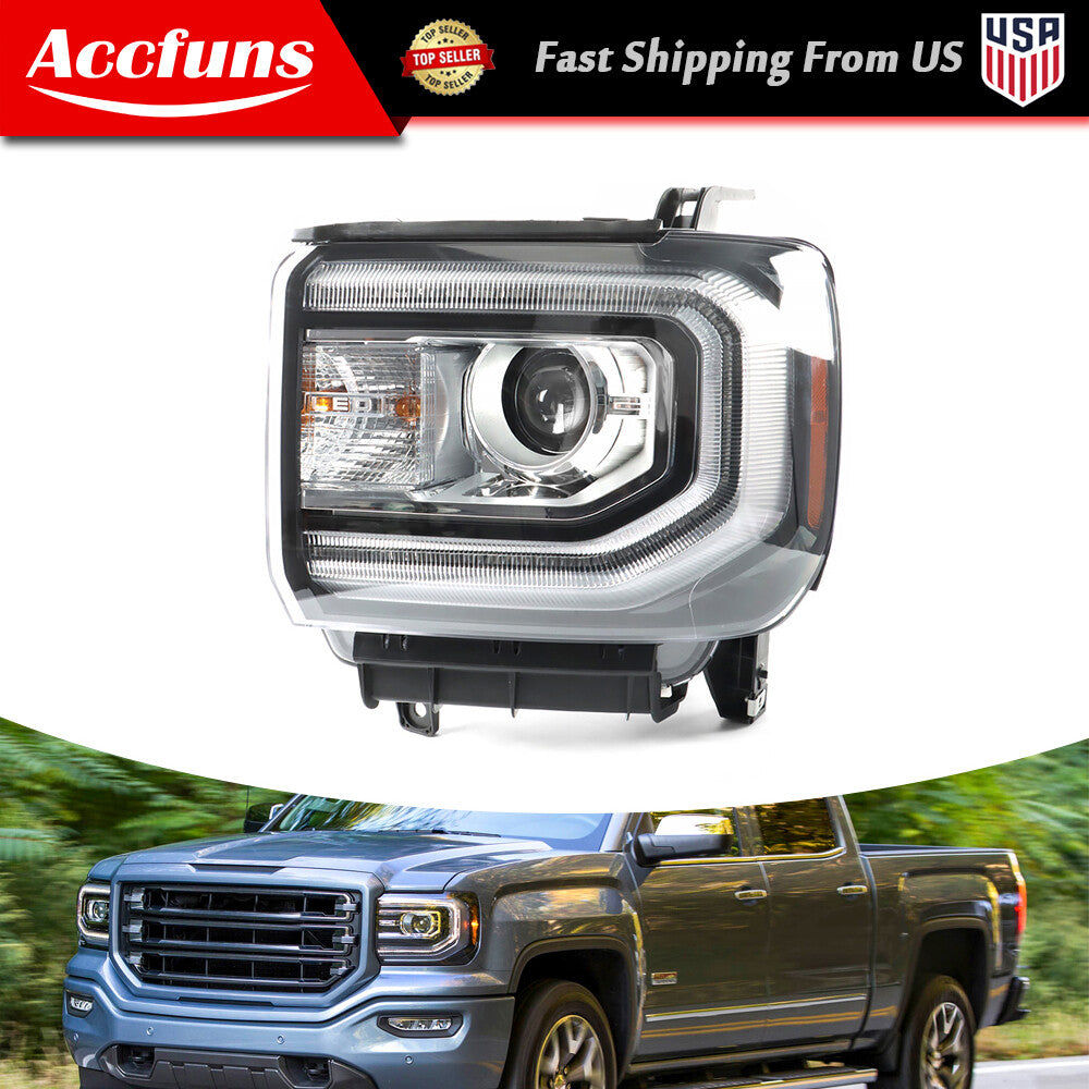 Headlights with LED DRL projector HID/xenon for 2016-2018 for GMC for Sierra 1500 (left side) n