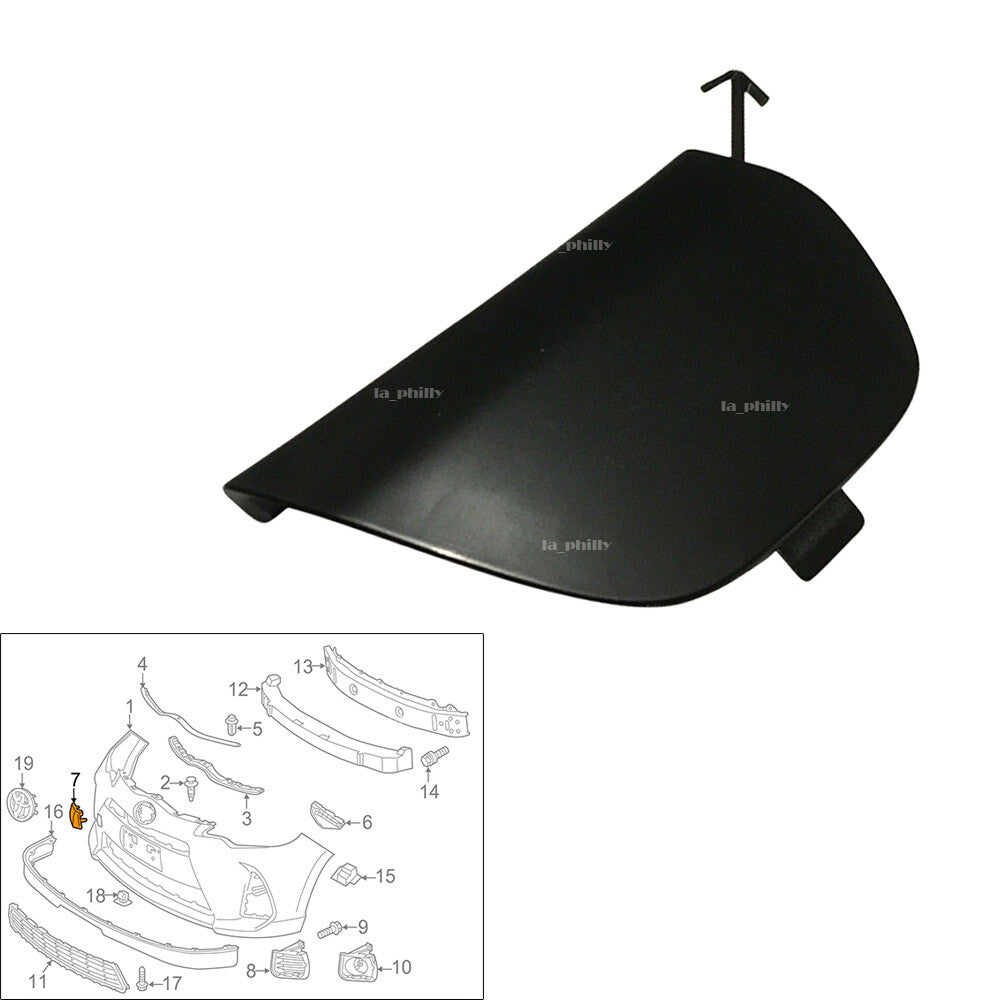 Front Bumper Tow Hook Eye Cover Cap for Toyota Prius C 2015-2016 52127-52620 Q