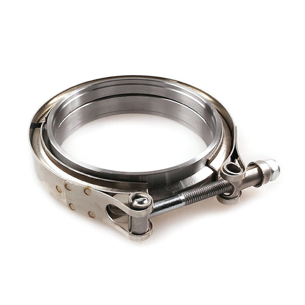 4'' V-Band Flange Clamp Kit Fit Turbo Exhaust Downpipes Mild Steel Flange
