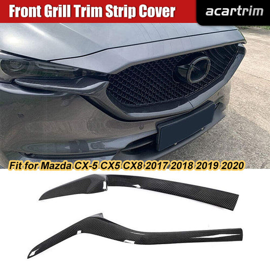 Carbon Look Front Bumper Lower Grille Molding Trim Cover for Mazda CX-5 CX5 CX8