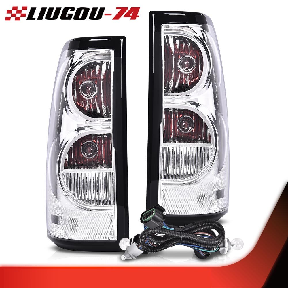 Fits 2003 - 2006 for Silver Pickup Replacement Tail Lights Red/Clear 1 Pair - v