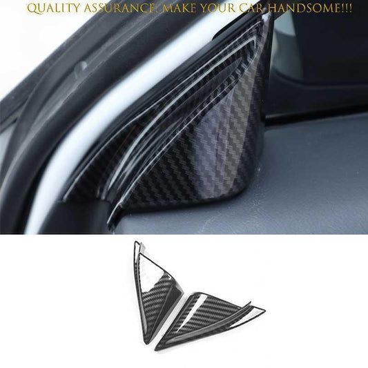 for Mazda CX-5 2017-2024 Carbon Fiber A Pillar Post Front Triangle Cover Trim 2X