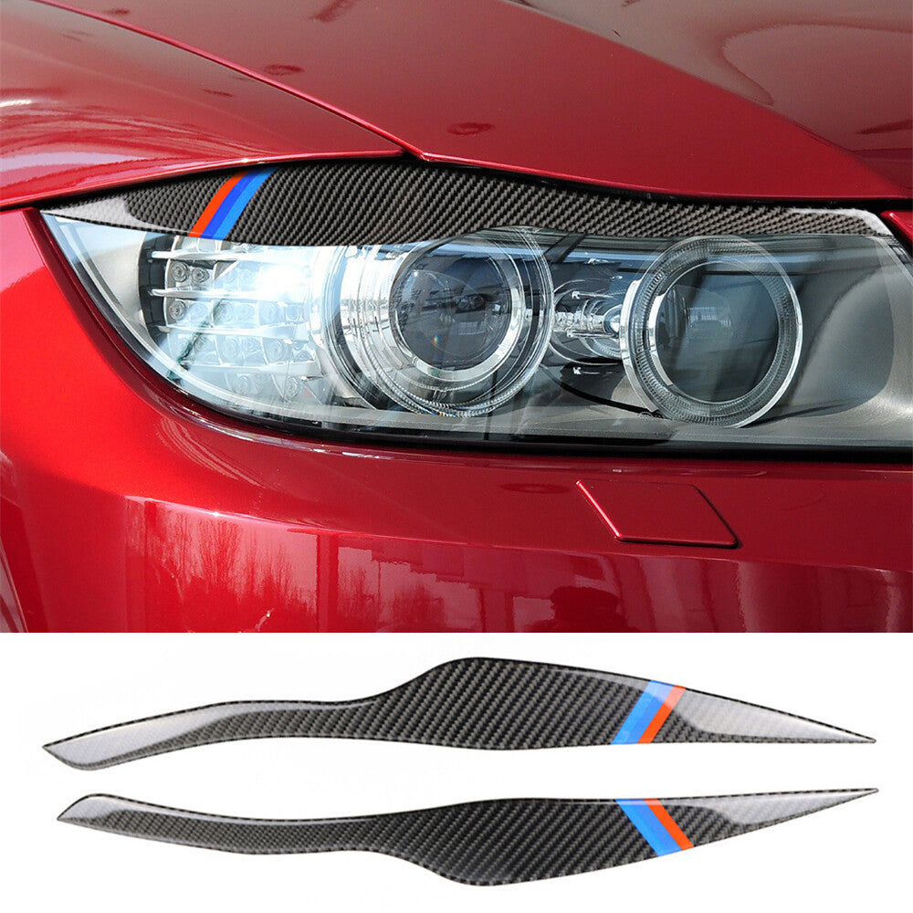 Carbon Fiber Headlight Eyelids Eyebrow Cover for BMW 3 Series E90 E92 2005-2008