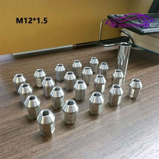 20pcs M121.5 Stainless Steel Wheel Nuts Lug Nuts Hex 19mm Length 35mm