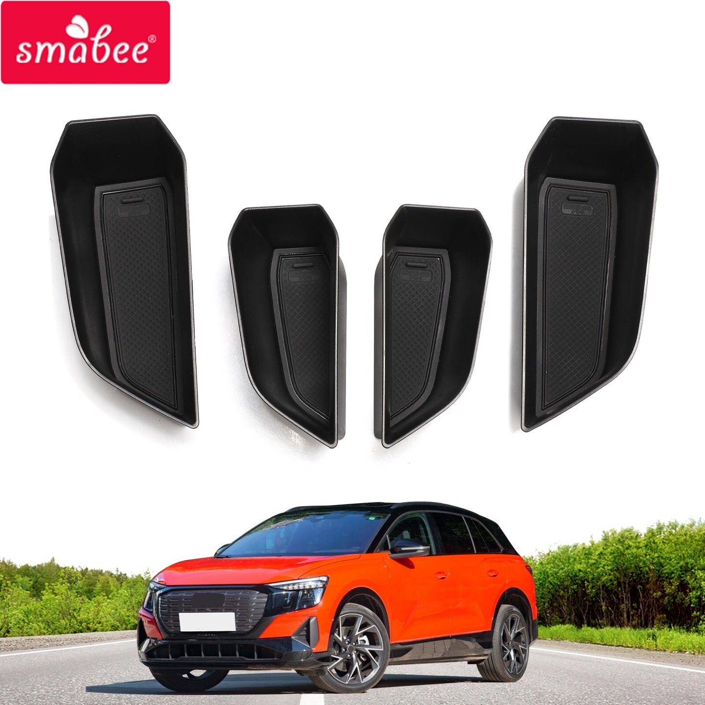 for Audi Q5 e-tron Front Rear Door Side Handle Storage Box Tidying Accessories