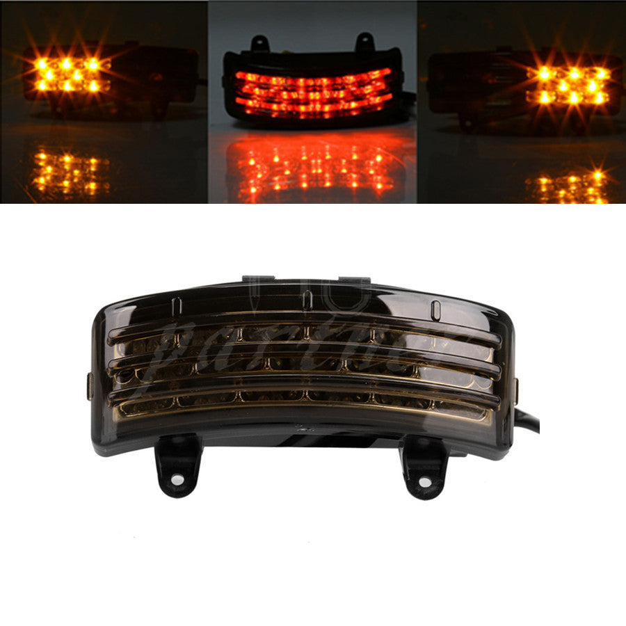 Smoke Tri-Bar Fender LED Tail Brake Signal Light for Harley Touring Street Glide Q