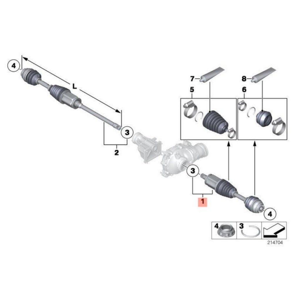 CV Axle Shafts for BMW X5 X6 2014-2019