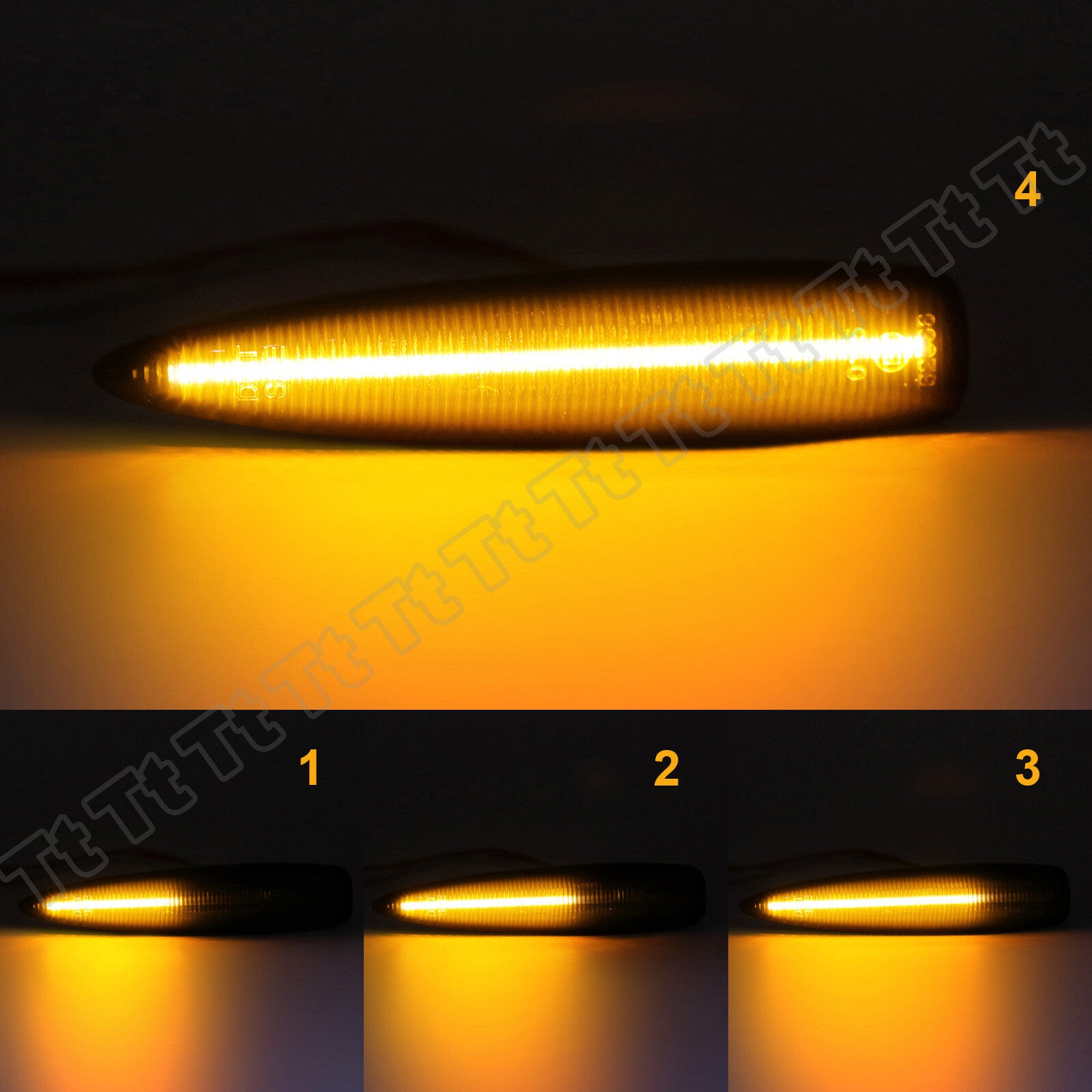 2 Sequential LED Fender Side Marker Signal Lights for for Lexus IS F LS LS460 LX570- v