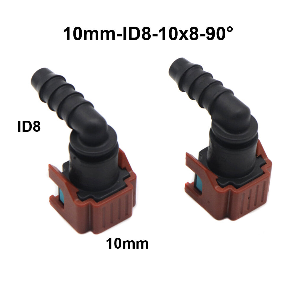 2PCS 10mm-ID8-10x8-90¡ã New Fuel Line Hose Pipe Quick Release Female Connector Q