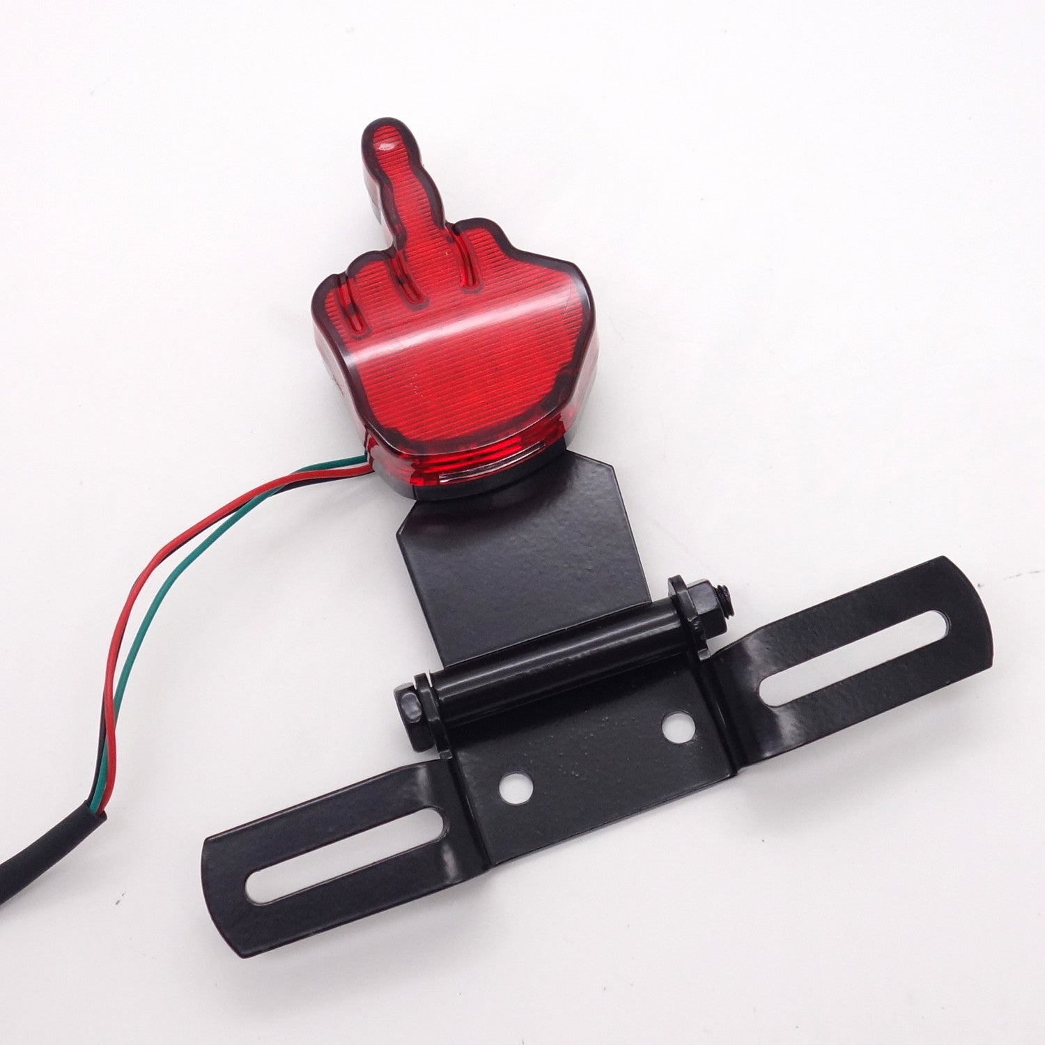 Middle Finger LED Rear License Brake Tail Light Lamp for Harley Bobber Chopper Q
