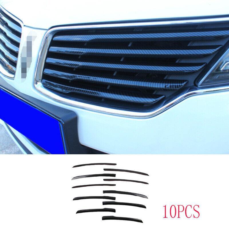Carbon Fiber Front Grille Grill Strips Cover Trim for Lincoln Car MKC 15-2019