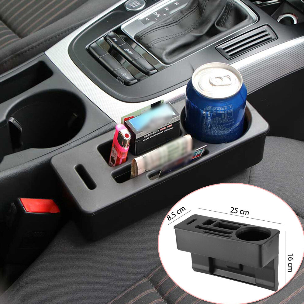 Multifunctional car safety for seat slit storage coin holder, phone cup holder, black - n