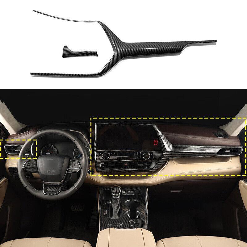 Carbon Fiber Center Console Dash Strip Trim 8¡±for Toyota Highlander 2020-2023