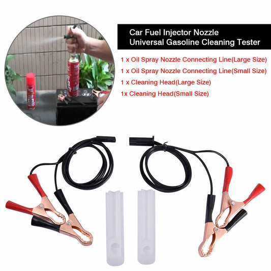 Universal Fuel Injector Flush Cleaner Adapter DIY Kit Car Cleaning Tool &Nozzle n