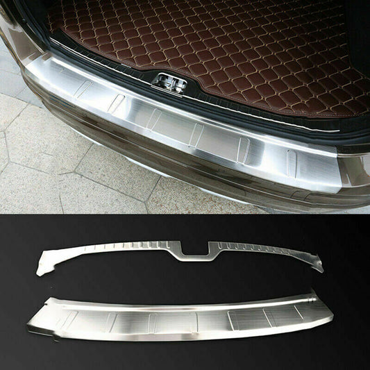 for Volvo XC60 2014-17 Silver Steel Rear Bumper Protector Sill plate Guard Cover