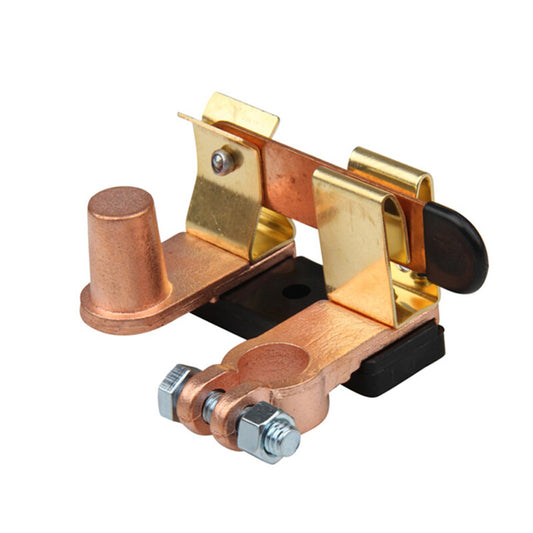 Battery disconnect blade switch, 17mm top post brass off, 12V-24V active. n