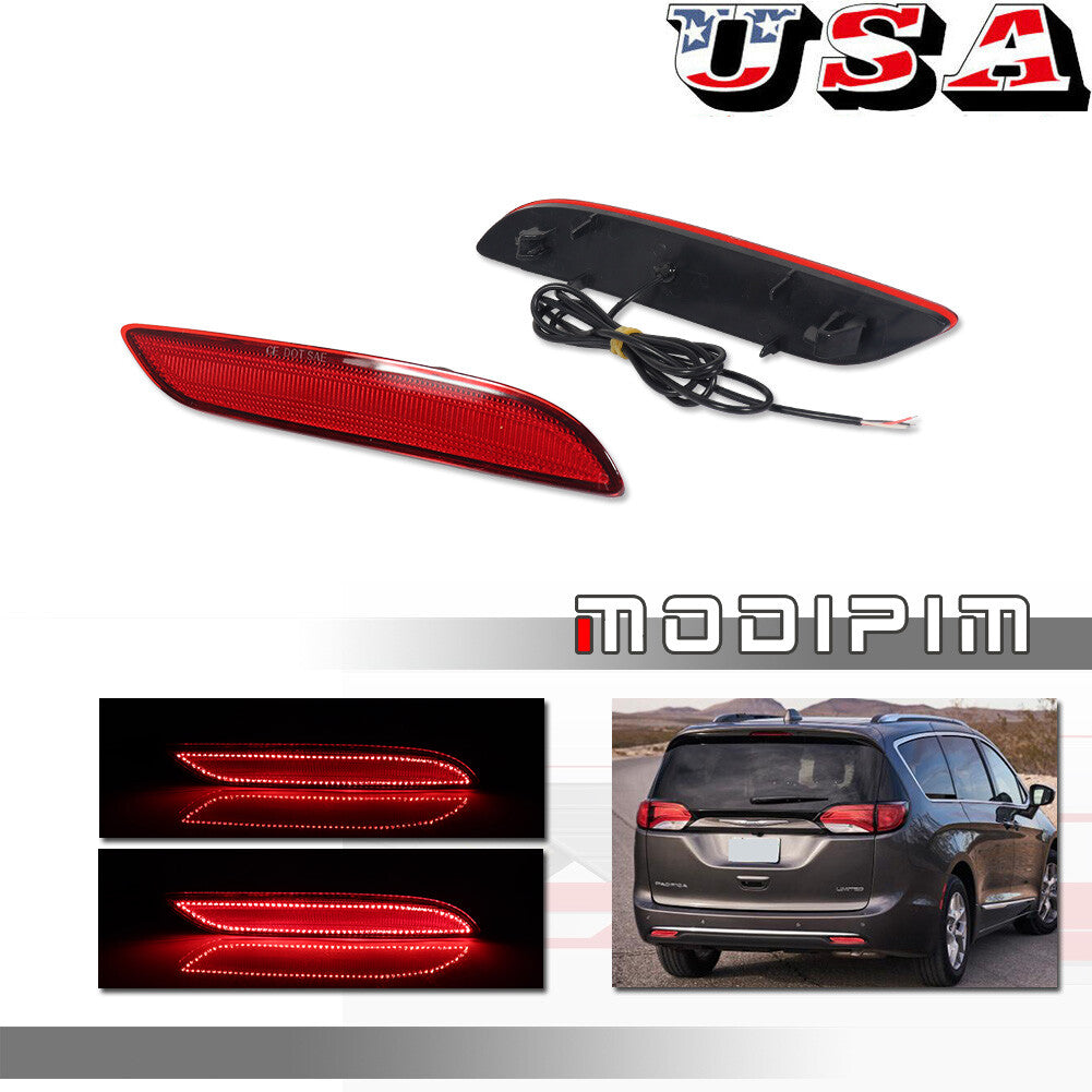A red LED reflective brake tail fog light suitable for 17-23 for Chrysler for Pacifica &Voyager- v