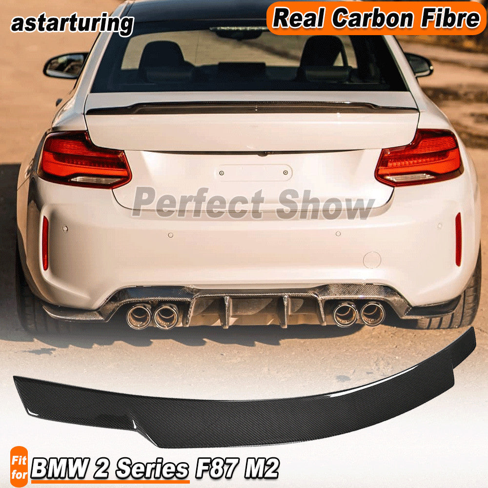 Fit for BMW F87 M2 Coupe 2014-2020 REAL Carbon Rear Trunk Spoiler Boot Wing Lip