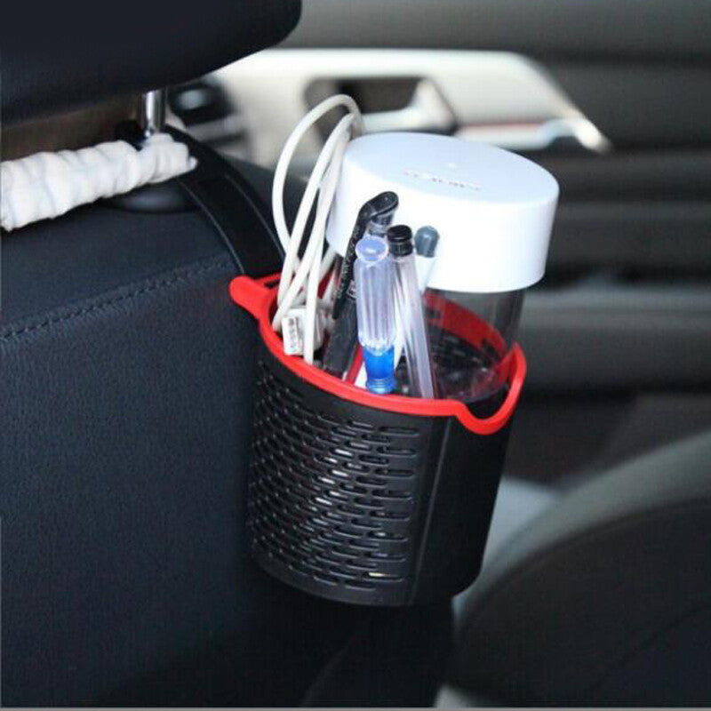 1-piece car headrest, for seat backrest storage cup holder, beverage storage container, trash can - n