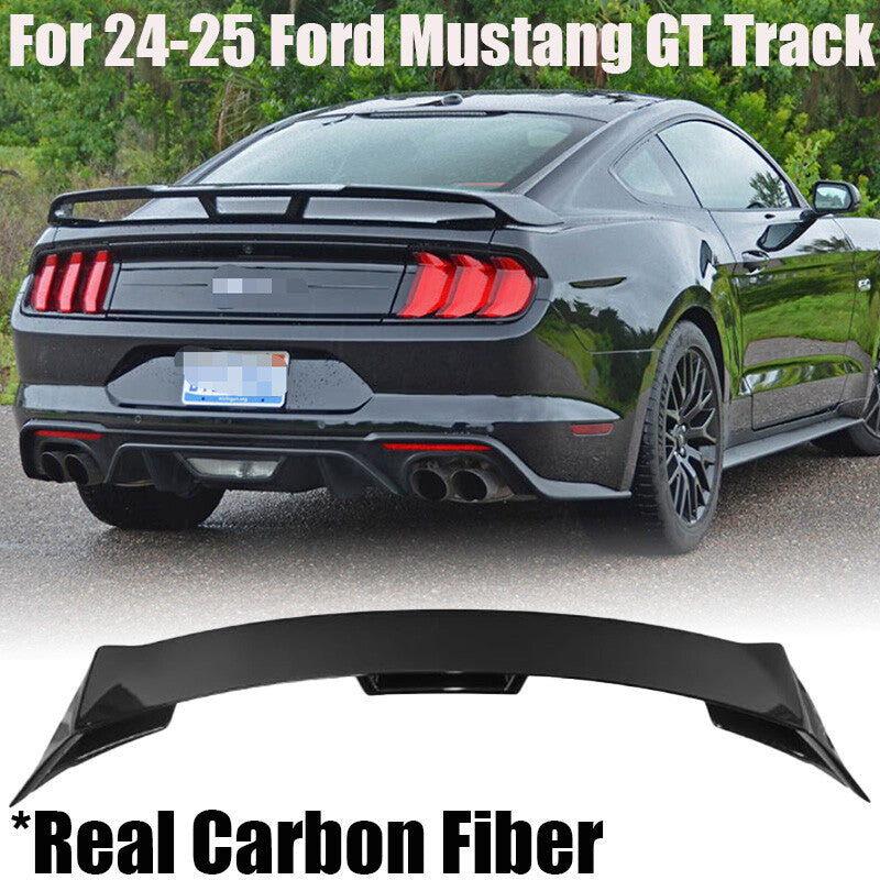 Real Carbon Fiber Rear Trunk Lip Spoiler Wing For 24-25 for Mustang GT Track n
