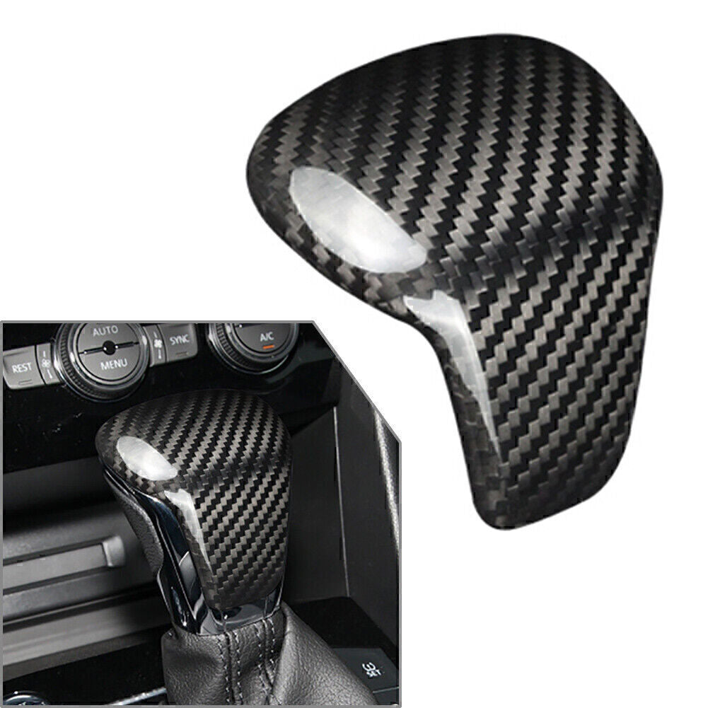 Carbon fiber gear shift knob cover trim for Volkswagen for Tiguan 2017-2019 and 2018 models.