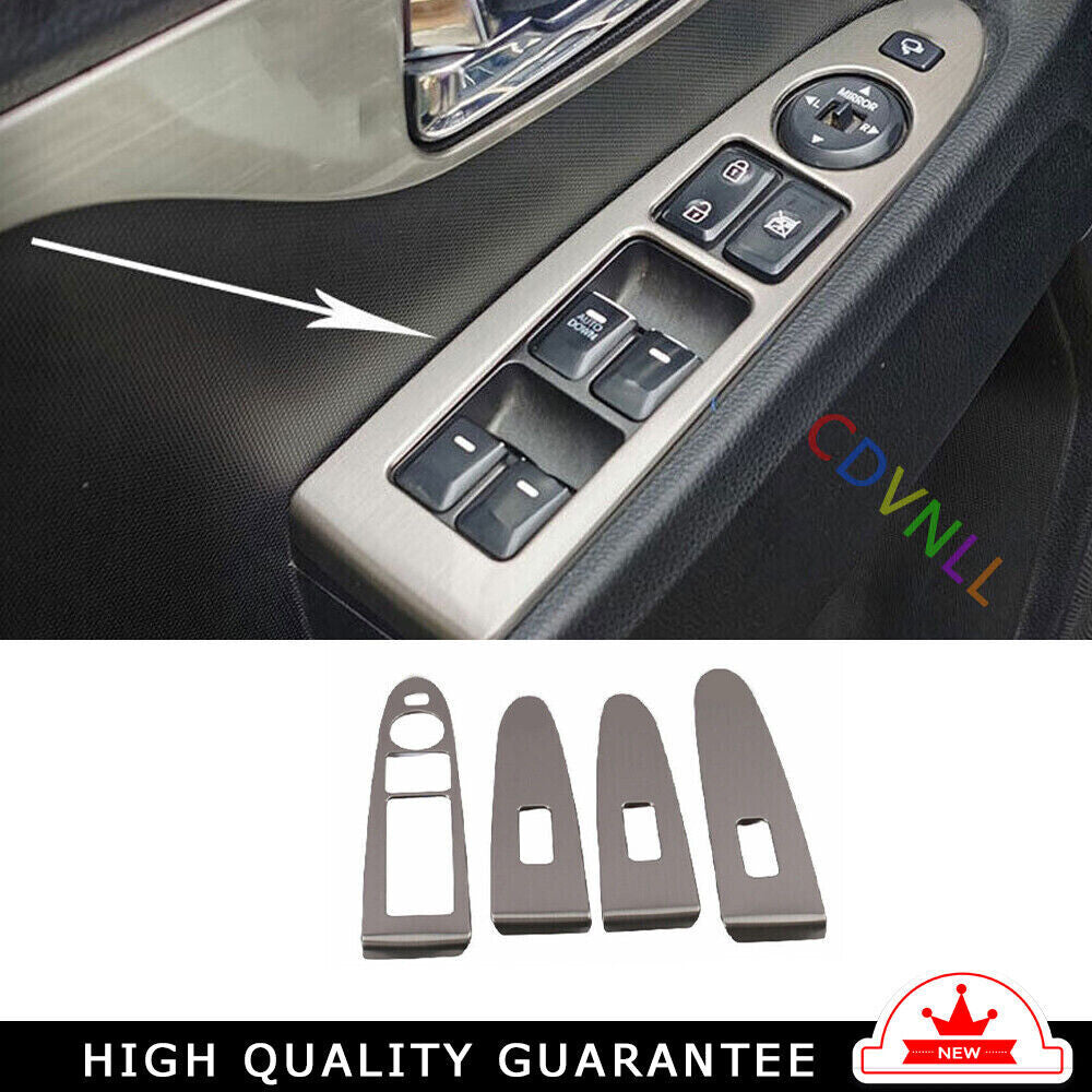 Glass Window Lifting Lock Panel Trim Fit for Kia Sportage R 2011-16 Silver Steel