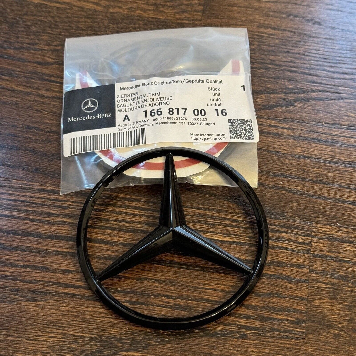 W166 SUV OE GLOSS BLACK Star Emblem Rear Trunk Lid Logo Badge AMG GLE350