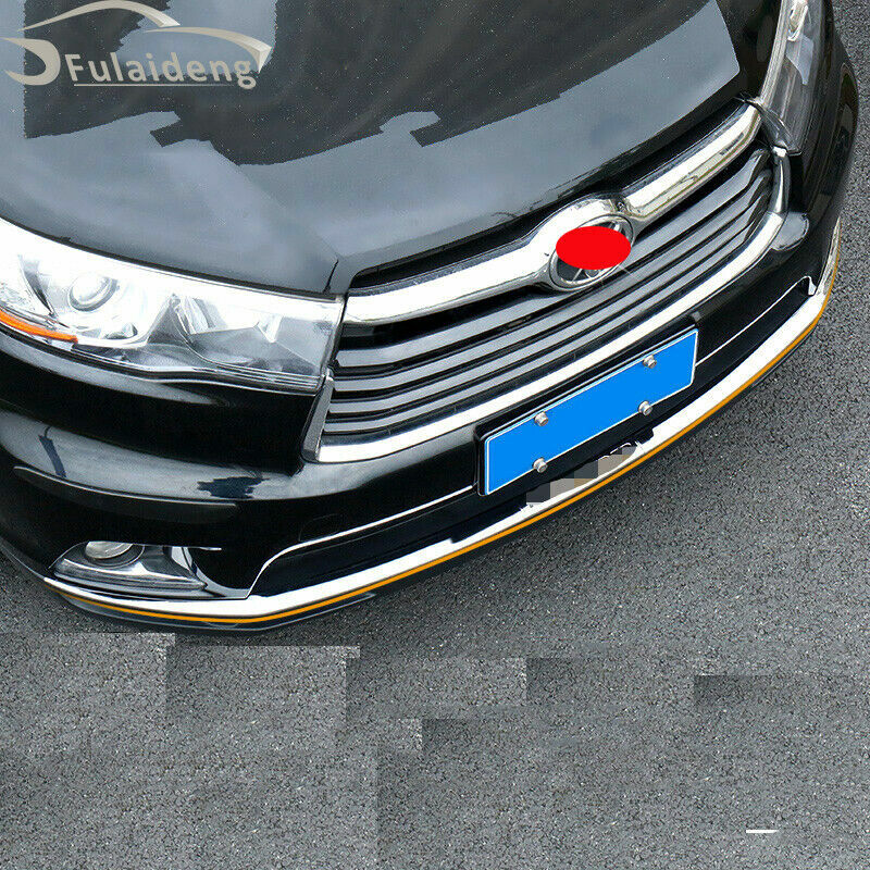 for Toyota Highlander 2014-2016 Chrome Front Grille Bumper Protector Guard Trim