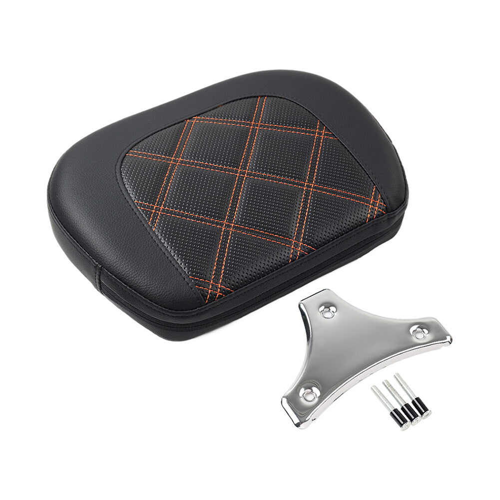 Stitching Passenger Sissy Bar Backrest Pad Bracket for Harley Street Glide Black