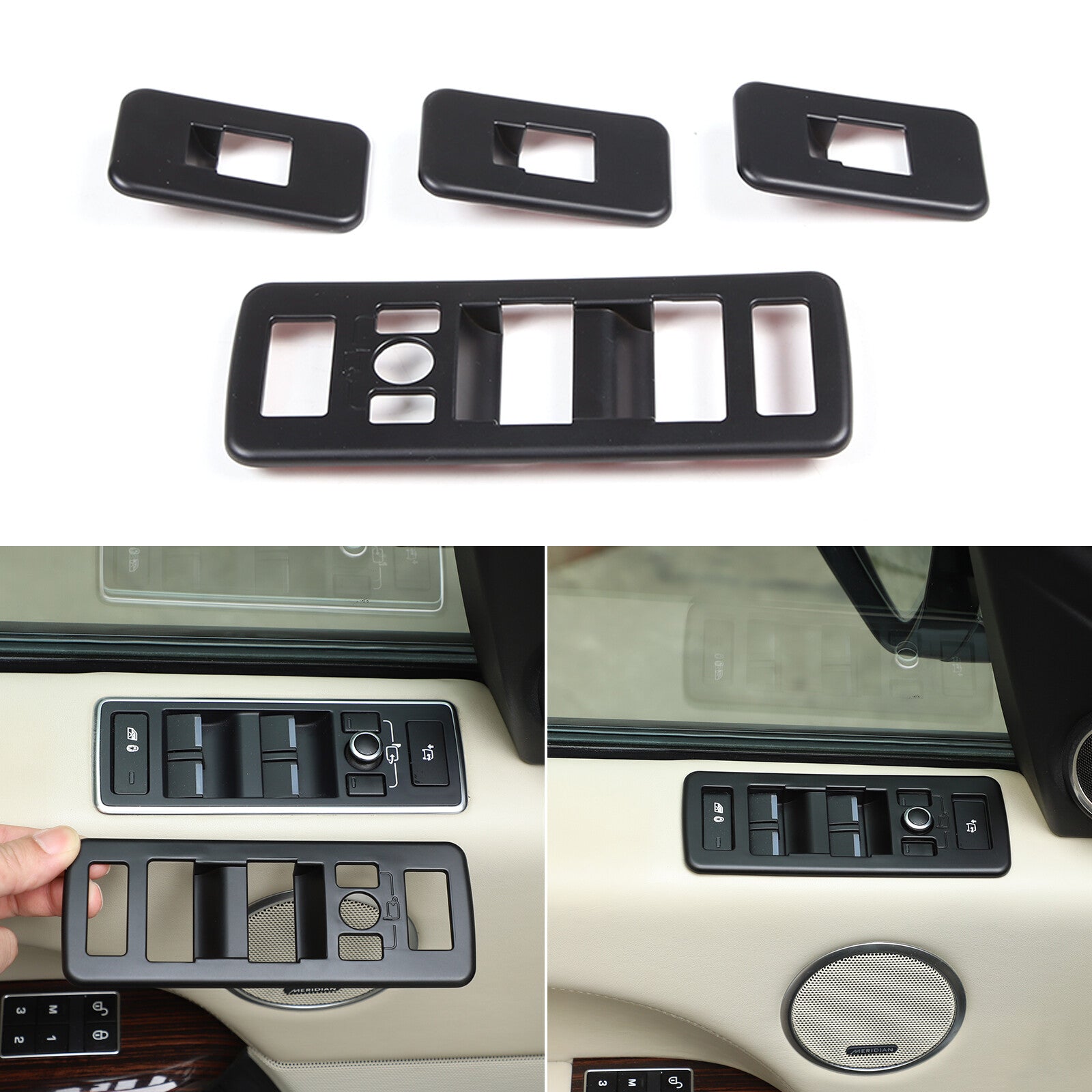 Matte black window lifter covers for Land Rover for Range Rover Sport 14-17 n