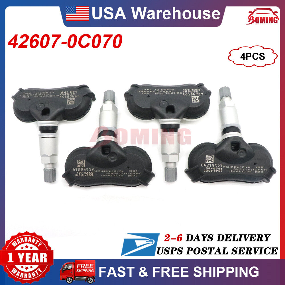 4PCS NEW TPMS TIRE PRESSURE SENSOR 42607-0C070 for Toyota Sequoia for Sienna Tundra