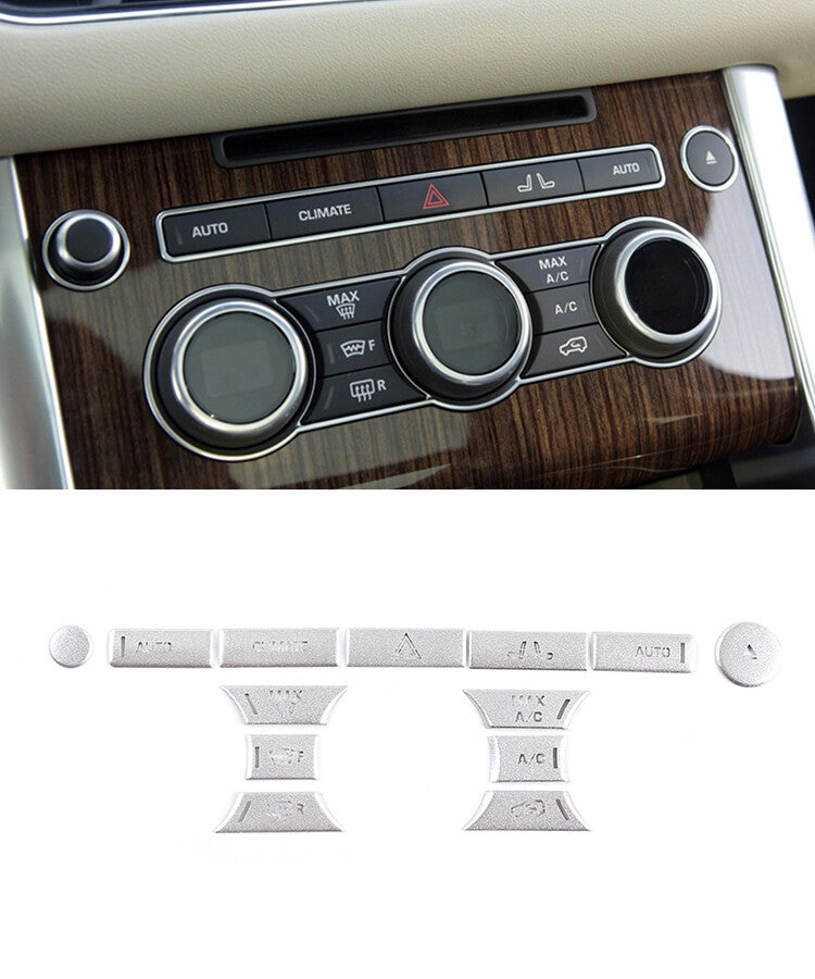 Silver interior steel steering wheel button cover trim for Jaguar XF 2012-2015- v