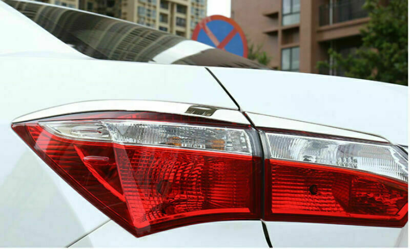 4P for Toyota for Corolla 2014-2018 ABS Chrome Rear Tail Light Lamp Decor Strip Trim