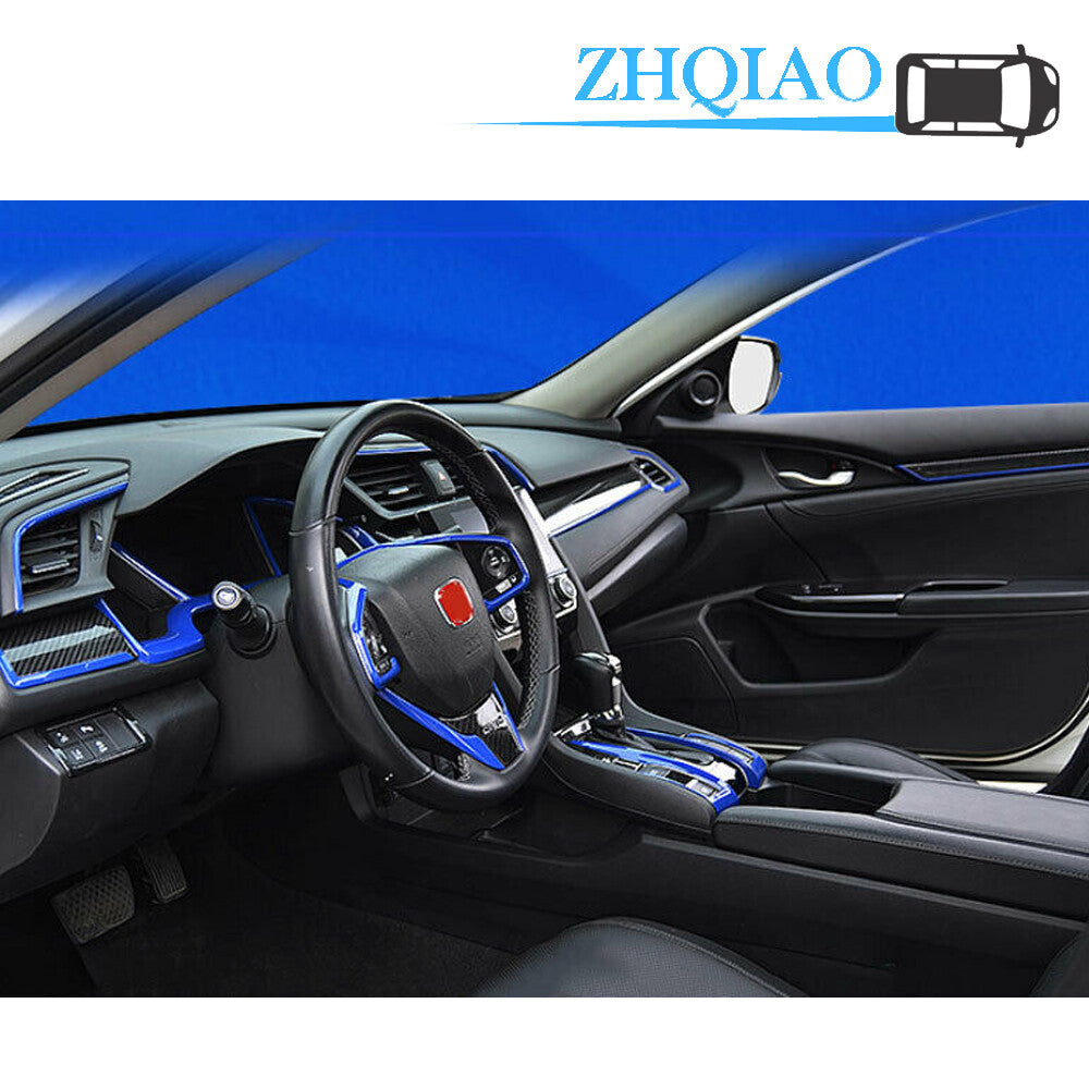 Blue ABS Console AC Air Outlet Vent Cover Trim for HONDA for Civic 10th 2016-2020