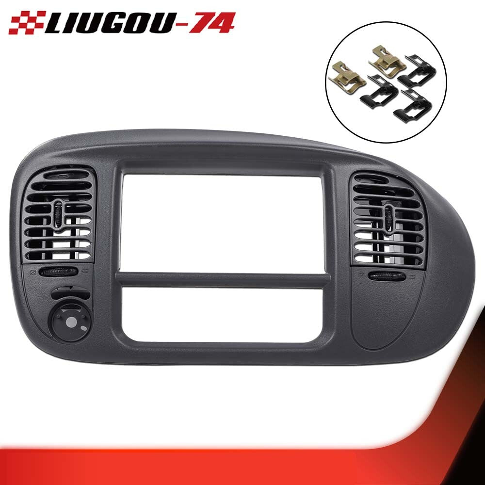 1 Set Center Instrument Panel Radio Surround Bezel Trim Panel Fits 00-03 for F150 Gray - v